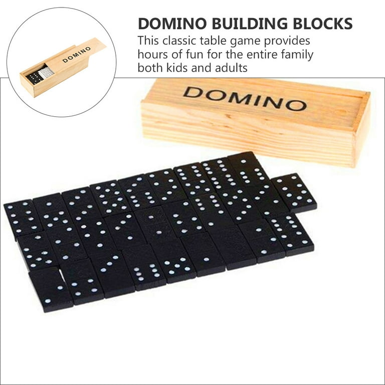 Domino blocks set 3 Sets Black Wooden Domino Blocks Set Stacking Toy Blocks  Domino Board Games 