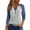 Dark Blue, variant on WTOBBY Women's V-Neck Raglan Sleeve Colorblock Blouse with 3/4 Sleeve, Casual Button Detail Top for Fall Season, Comfortable Fashion Apparel,Black L