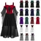 thumbnail image 2 of Vestido de bruja medieval vintage de Halloween para mujer, talla grande, hombros descubiertos, manga de mariposa, vestidos góticos, disfraces de carnaval, fiesta, 2 of 5