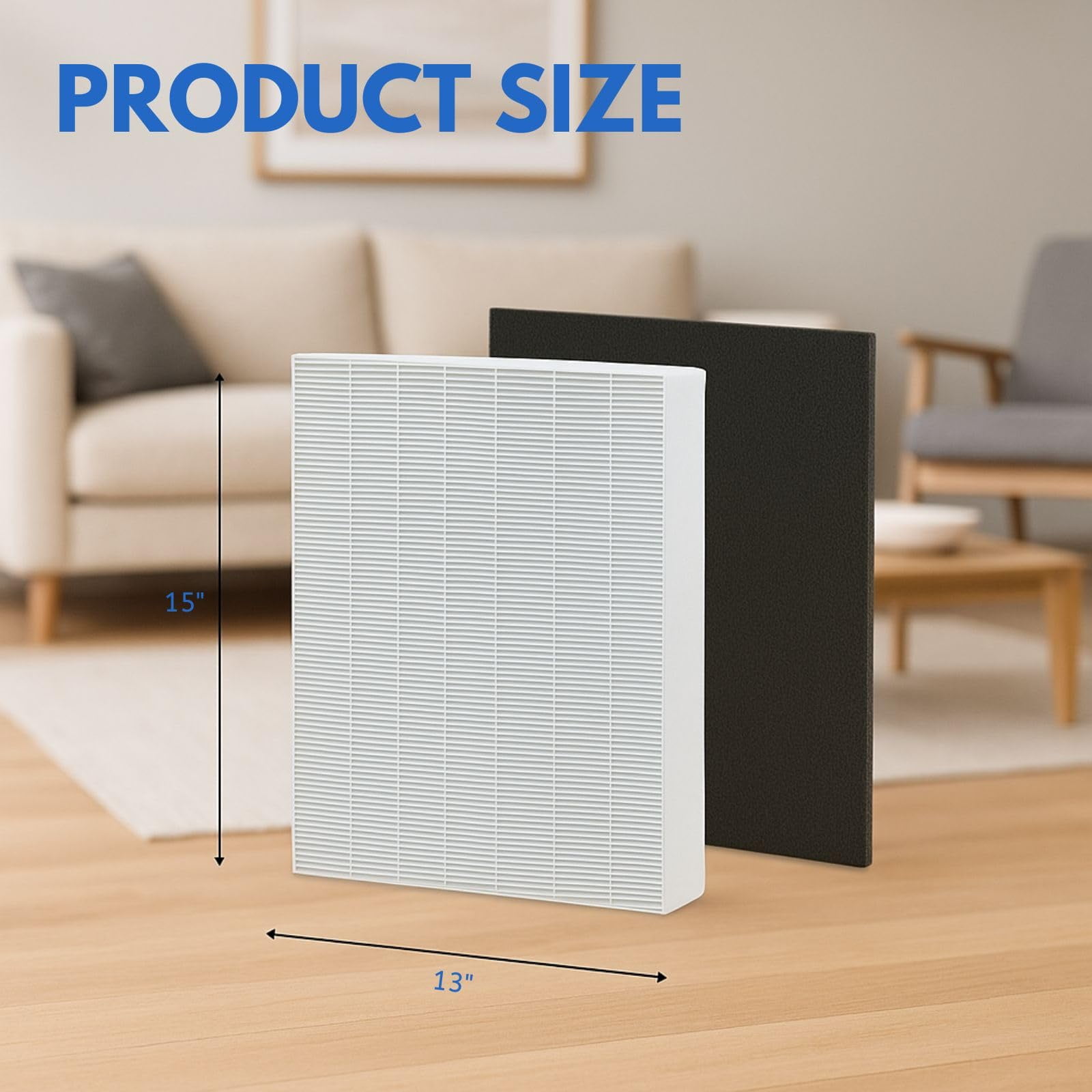 Replacement HEPA Filter and 2 Sheet Activated Carbon Pre Filter For Coway Air Purifier AP-1512HH and Airmega 200M AP-1518R
