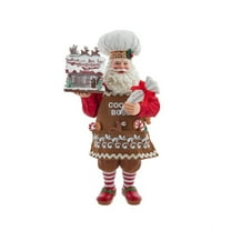Kurt Adler Fabriché™ Chef Santa Decorating Gingerbread House Standing Christmas Figurine, 10.5"