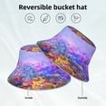 thumbnail image 5 of Bingfone Colorful Purple Cosmos Flower Bucket Hat For Men Women,Packable Reversible Printed Sun Hats,Fisherman Outdoor Travel Hiking Beach Caps, 5 of 9