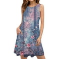 thumbnail image 2 of Ovzne Robes pour Femmes Robe Décontractée Ample d'Été Imprimée Sans Manches Col en V Ensemble Haut/chemise Grande Taille Robe Imprimée Liquidation, 2 of 7