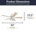 thumbnail image 6 of Prominence Home Glenmont 52" Distressed White Ceiling Fan with 5 Blades, 3 Arm Seeded Glass Light Kit, Pull Chains & Reverse Airflow, 6 of 17