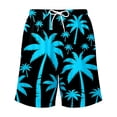 thumbnail image 5 of Rggeeun Boys Toddler Shorts Cute Coconut Tree Pattern Elastic Waist With Adjustable Tie & Side Pockets Loose Fit Wide Leg Knee Length For Summer Travel Party Leisure Bottoms,Blue,11-12 Years, 5 of 6