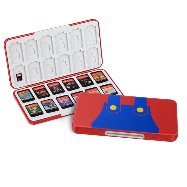 KENOBEE Étui pour Cartes de Jeu 24 Compatible avec Nintendo Switch/Switch Lite/Switch OLED 2021, Support de Rangement à 24 Emplacements pour Carte SD et Carte de Jeu Switch, Étui Mince Portable pour Cartouches de Rangement pour Voyage et Transport