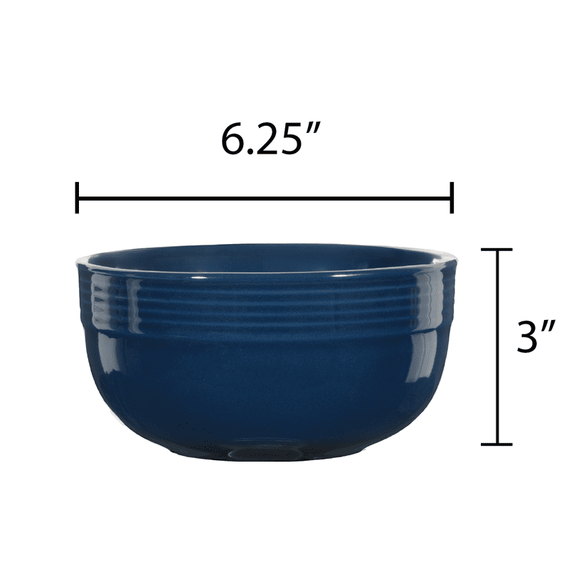 (3 pack) Mainstays Chiara Stoneware 6.25" Round Navy Blue Bowl