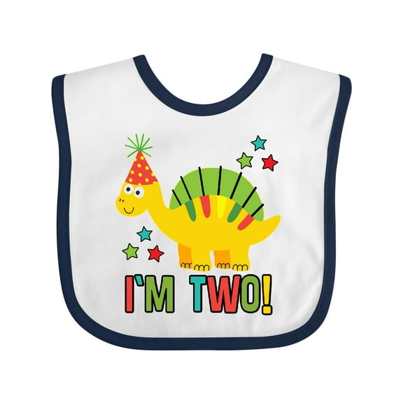 Inktastic Dinosaur 2nd Birthday 2 Year Old Party Boys or Girls Baby Bib