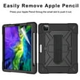 thumbnail image 5 of Dteck Case For iPad Pro 11" 2nd Generation Case with Screen Protector, Heavy Duty Shockproof Protective Cover with 360 Rotate Stand /Hand Strap/ Should Belt /Pencil Holder,Black+Black, 5 of 7