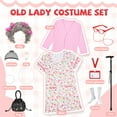 thumbnail image 3 of Lyacmy 100 Days Pink Old Lady Costume, 100th Grandma Granny Dress up, 3 of 6