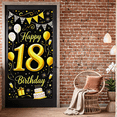 thumbnail image 7 of Black Background Gold Elements 18th Happy Birthday Banner Party Decoration Photography Props Backdrop for Birthday Parties Celebrations Events Photo Shoots, 7 of 7