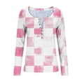 thumbnail image 4 of FDGIU Women’s Long Sleeve Henley Neck Shirt - Slim Fitted Ribbed Top for Going Out & Work Casual, 4 of 7
