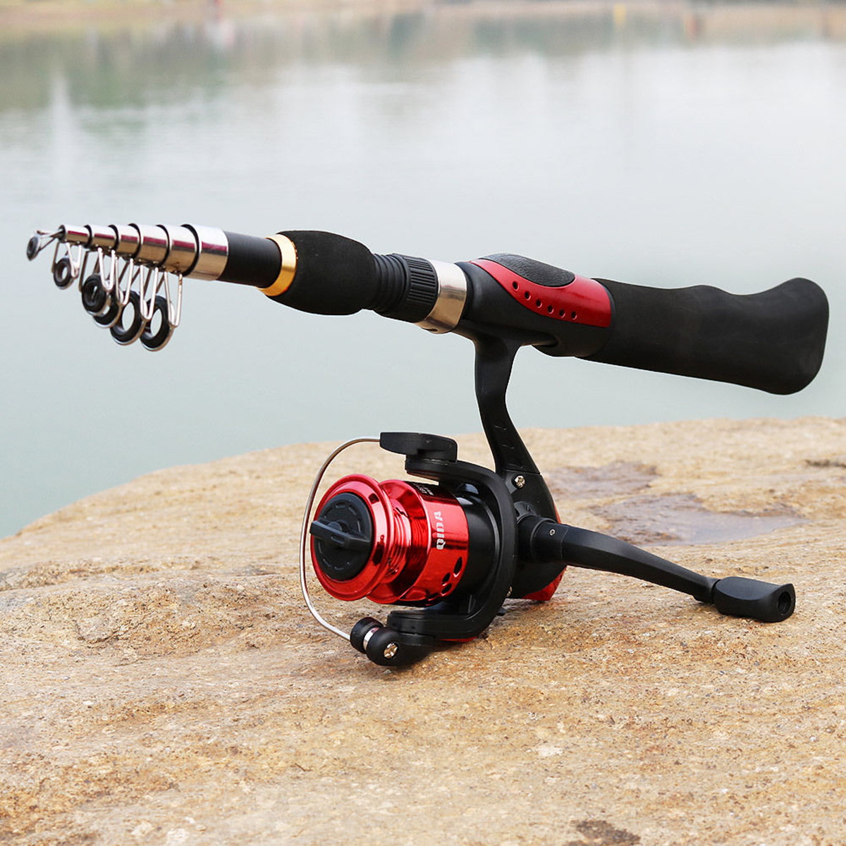 Portable Fishing Rod and Spinning Left Right Hand Fishing Reel Travel