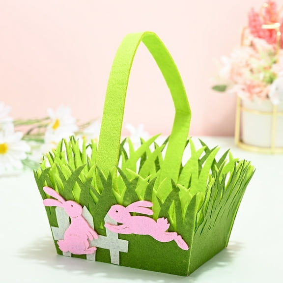 Chmadoxn Easter Gift Bags, Reusable Easter Basket for Kids Non-woven Easter Bags with Handles Personalized Bags Easter Bunny Egg Gnome Party Bags for Egg Hunt Games Easter Candy Bags