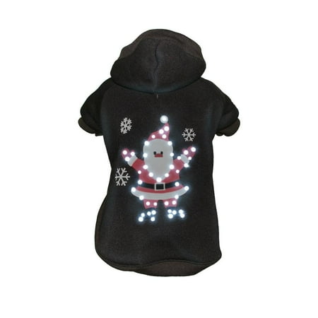 UPC: 0858342105118 | Pet Life LED Lighting Juggling Santa Hooded Sweater Pet Costume