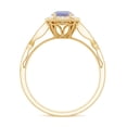 thumbnail image 3 of Rosec Jewels Tanzanite Halo Engagement Ring with Diamond - 0.5 Ct - Vintage Inspired Ring for Women - AAA Quality Certified, 10K Yellow Gold, US 6.50, 3 of 9
