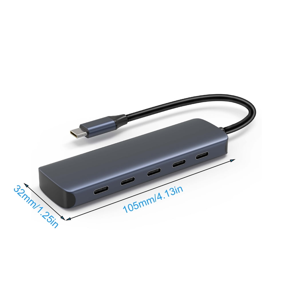 1pc USB C Hubs USB C Hubs Expand Laptop with 4 USB C and 1 Power Port Aluminum Designs 17cm Extended Cable