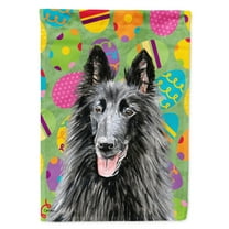 Carolines Treasures SC9478-FLAG-PARENT Belgian Sheepdog Easter Eggtravaganza Flag  multicolor