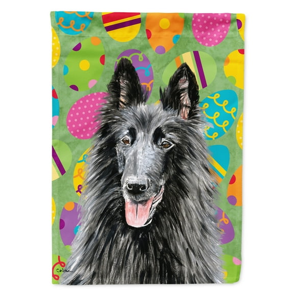 Belgian Sheepdog Easter Eggtravaganza Flag Canvas House Size