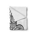 thumbnail image 2 of Mandala Soft Flannel Fleece Throw Blanket, Hamsa Hand Inner Eye Image Evil Eyes Bless You Oriental Eastern Art Print, Cozy Plush for Indoor and Outdoor Use, 50" x 70", White Black, by Ambesonne, 2 of 6