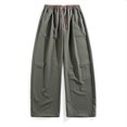 thumbnail image 4 of Aezemi Men Straight Leg Running Pants Fashion Outdoor Elastic Waist Drawstring Workout Long Trousers with Pockets Winter Fall Sports Exercise Trendy Comfy Casual Bottoms S, 4 of 9