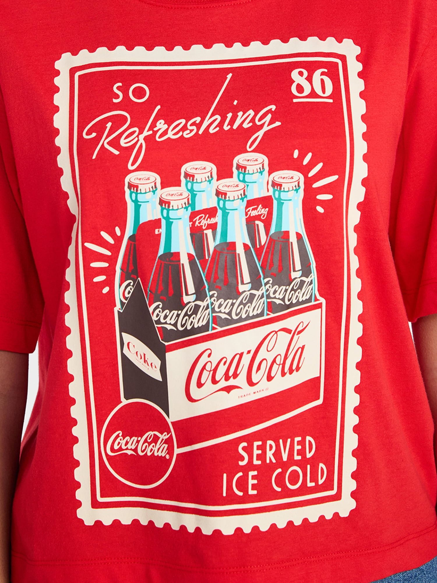 Coca-Cola Women's Boxy Graphic Skimmer Tee, Sizes XXS-XXL