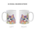 thumbnail image 2 of MUGBREW 11 Oz Ceramic Tea Cup Coffee Mug, Pastel Colorful Cat Vector Portrait, 2 of 7