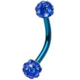 thumbnail image 1 of Anodized Titanium Curved Barbell 16G Eyebrow Ring with Ferido Ball Ends, 1 of 15