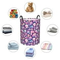 thumbnail image 6 of Daiia cartoon rainbow Skull Round Laundry Basket with Handles Thickened Waterproof Circular hamper,Dirty Clothes Storage Basket for Bedroom,Bathroom,College Dorm-Medium, 6 of 8