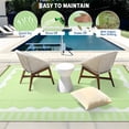thumbnail image 6 of HIWEAVER 9' x 12' Light Green Outdoor Rug PP Plastic Straw Woven Waterproof Patio Rug with Border Portable Outside Carpet for Balcony Deck Picnic Garden Decor, 6 of 6
