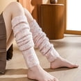 thumbnail image 5 of Women's Knit Leg Warmers, Soft Fleece Leg Sleeves for Casual Daily Wear, Versatile Cuffed Leg Warmers for Women Fashion and Outfit Layering - Pink, 5 of 6