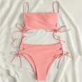 thumbnail image 5 of Sngxgn Bikini Set for Women Two Piece Bathing Suits High Waisted Square Neck Cutout Adjustable Straps(Pink,S), 5 of 5