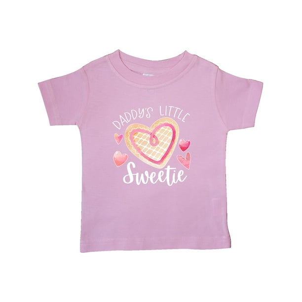 Daddy's Little Sweetie with Pink Heart Cookie Baby T-Shirt - Walmart ...