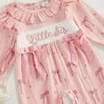 thumbnail image 4 of Little Sister Newborn Outfit Baby Girl Jumpsuit Long Sleeve Romper Lil Sis Onesie Infant Coming Home Clothing, 4 of 4