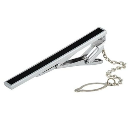 Zodaca Black with Chain Gentleman Mens Fashion Metal Necktie Clip Bar