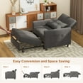 thumbnail image 3 of Couch Bed, Lofka Convertible Sofa and Couch Bed with Adjustable Backrest, Dark Gray Recliner, 3 of 8