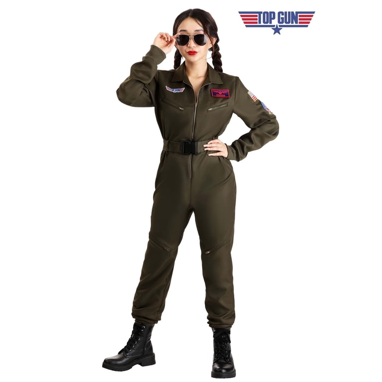 top gun fancy dress ladies Flight Suit Women's Costume | Top Gun Costumes | Adult | Womens | XL | Blue/Green/Red DD8919