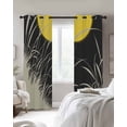 thumbnail image 4 of Yellow Moonlight Kitchen Curtains Modern Rustic Rabbits Botanical Cafe Short Curtains for Bathroom Blackout Window Curtain Grommet Small Window Treatment Tier Drapes for Bedroom Living Room 52"x45"x2, 4 of 9