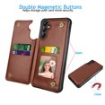 thumbnail image 4 of Njjex Wallet Case For Samsung Galaxy A14 5G PU Leather ID Cash Credit Card Holder Slots Magnetic Closure Flip Cover [Brown], 4 of 7