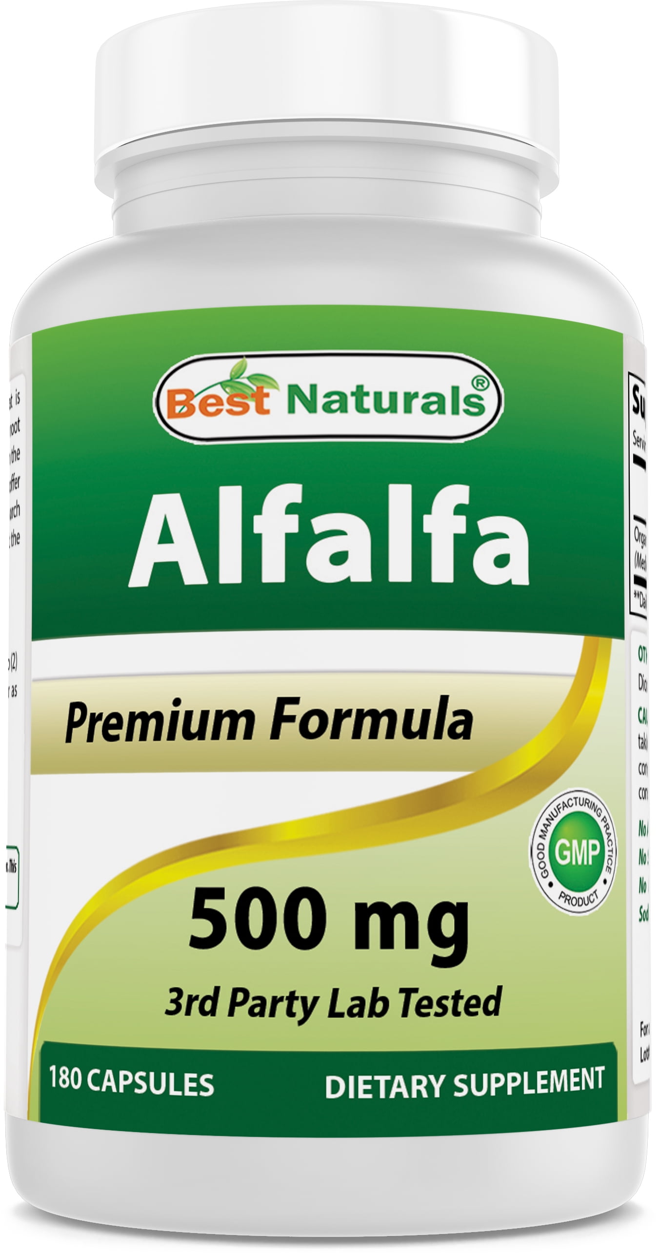 Best Naturals Alfalfa Green Super Food 500 mg 180 Capsules
