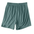 thumbnail image 4 of Horkkom Pajama Shorts Women Cotton Elastic Waist Solid Color Sleep Shorts Casual Loose Comfy Shorts Green L, 4 of 6
