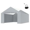 thumbnail image 2 of KFFKFF Canopy Cover for Carport Side Wall 13 x 20 ft, Sturdy Garage Shelter Tarp with High Water Resistance & UV Protection, Simple Set-Up using Ball Bungees, Grey (Excludes Top and Frame), 2 of 9