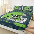 thumbnail image 3 of jejeloiu Green Football Helmet Bed Sheets,Boys Rugby Sport King Sheets For Kids 4-Piece, 3 of 7