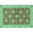 thumbnail image 1 of Ahgly Company Indoor Rectangle Oriental Turquoise Blue Traditional Area Rugs, 5' x 8', 1 of 4
