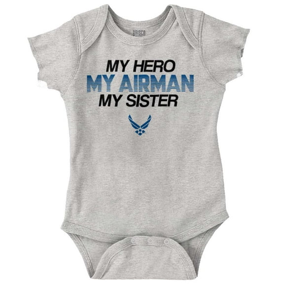 US Air Force Hero Airman Sister Romper Boys or Girls Infant Baby Brisco Brands 12M