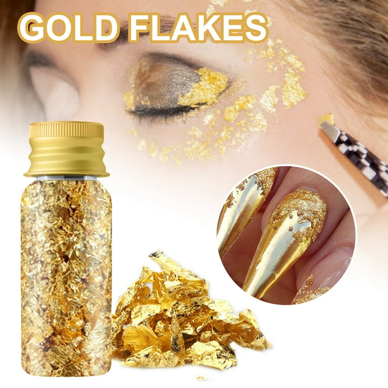 3 Bottles Metallic Foil Flakes 15 Gram, Imitation Gold Foil Flakes Metallic  Leaf for Nails, Painting, Crafts,Slime and Resin Jewelry