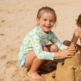 thumbnail image 3 of Younger Tree Toddler Girl Swimsuit Baby Long Sleeve Rash Guard Set with Sun Hat UPF Sun Proction Bathing Suit Swimwear for 5-6T, 3 of 8