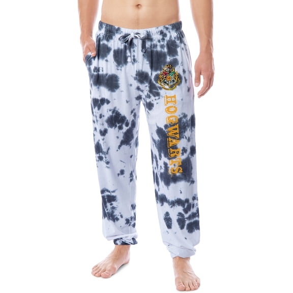 Harry Potter Men's Hogwarts House Crest Sleep Jogger Pajama Pants For Adults