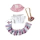 thumbnail image 2 of Ropa para muñecas de 15 cm, vestido para muñecas, ropa suave con pajarita, accesorios para muñecas de peluche JK Conjunto y sombrero, 2 of 8