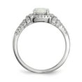 thumbnail image 2 of Sterling Silver Rhodium-plated CZ and Lab Created White Opal Ring, 2 of 5